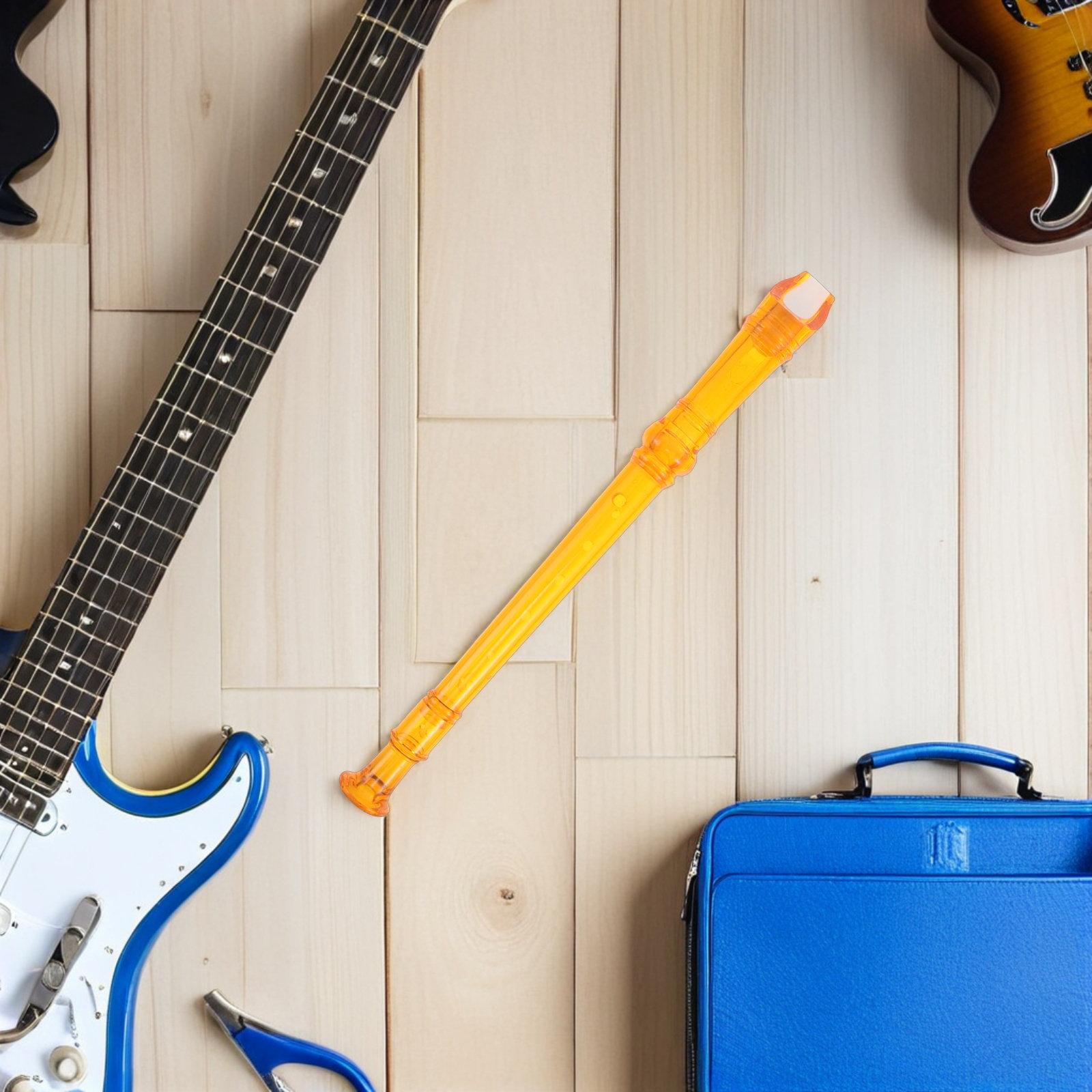 Soprano Recorder Plastic - 透明なソプラノリコーダー4本セット。8孔のプラスチック製で、子供や初心者、学校の生徒、音楽パフォーマンスグループに最適。
