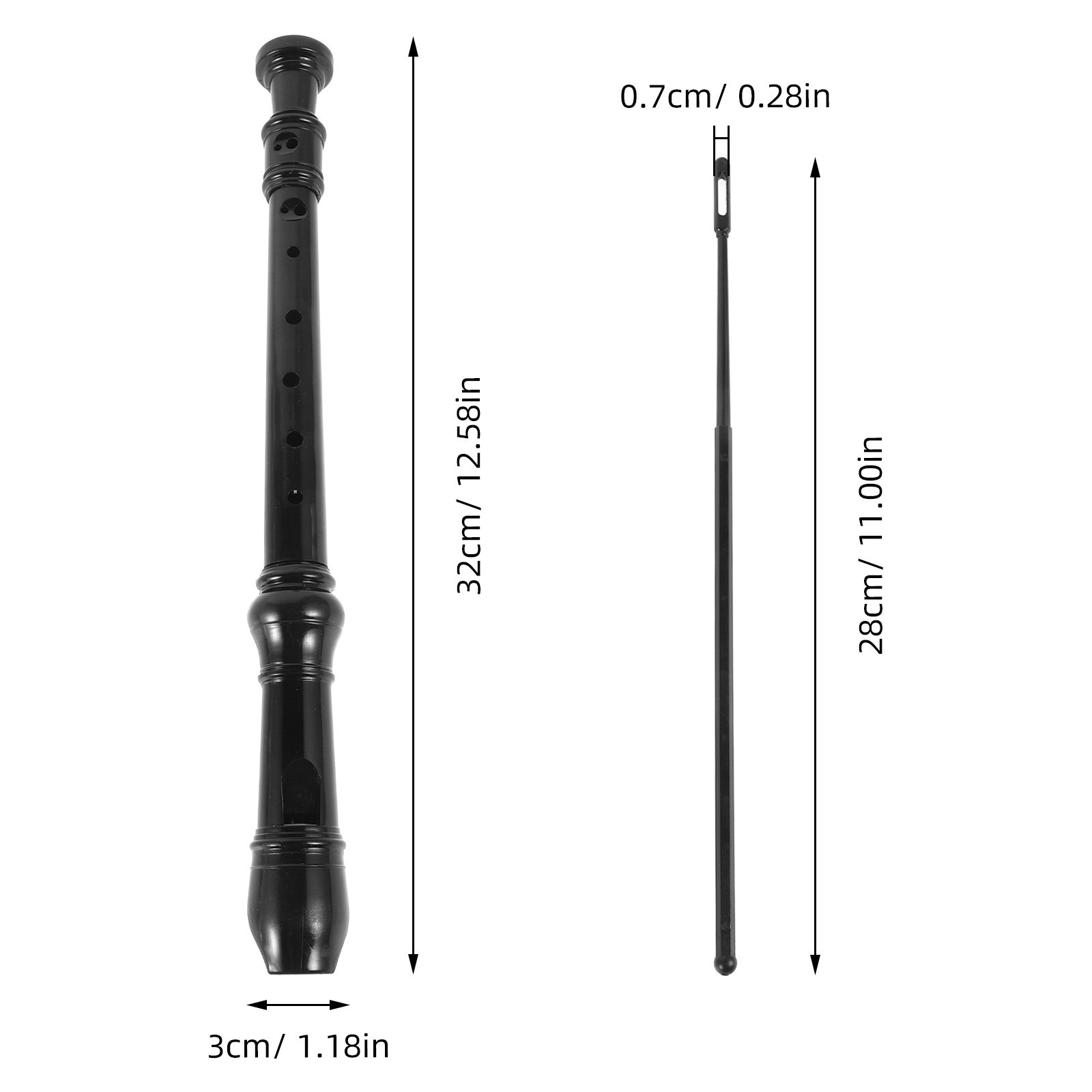 8穴の黒色透明ABS製リコーダー。子供や初心者向けのソプラノ - Soprano Recorder Plastic のレビューと価格