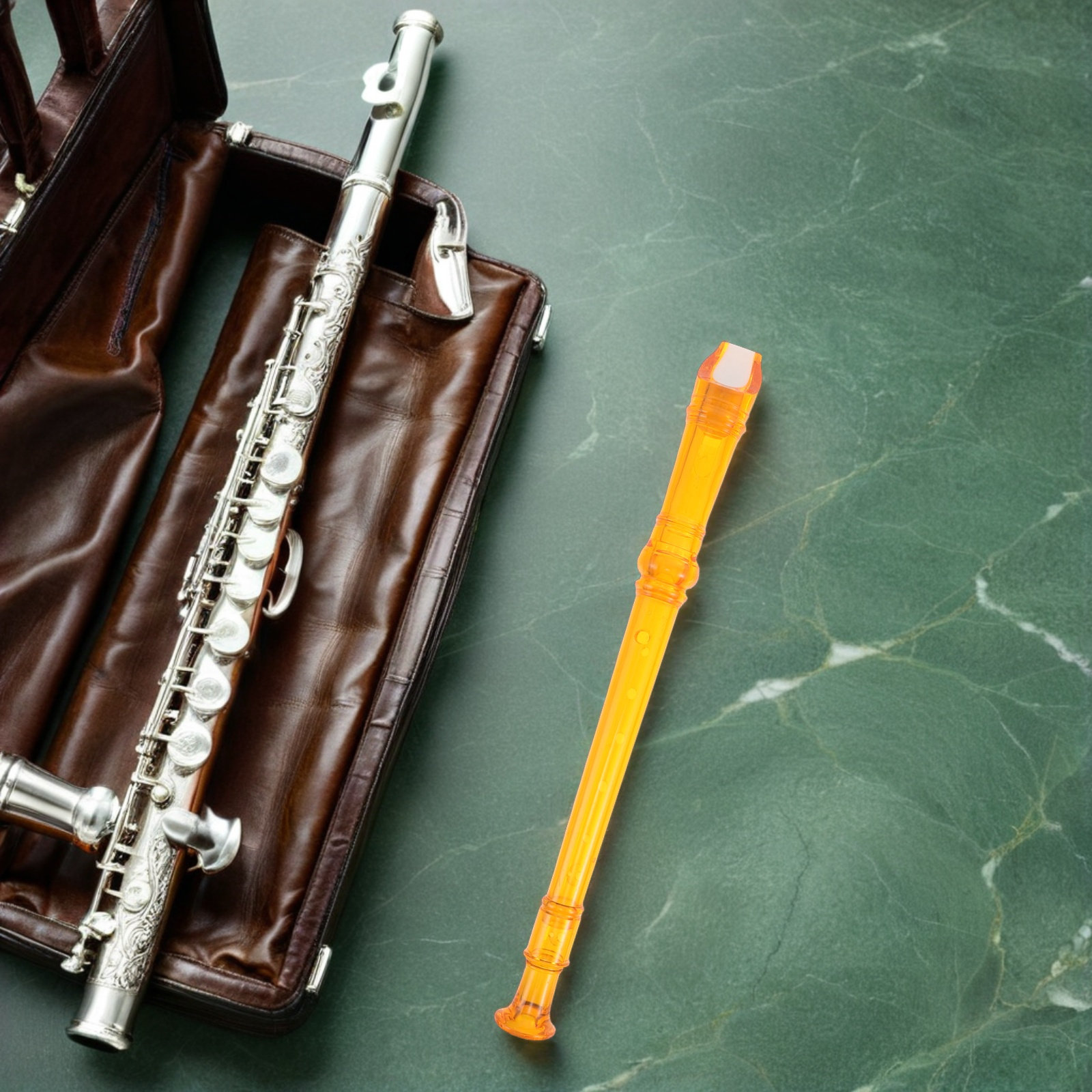 透明なソプラノリコーダー4本セット。8孔のプラスチック製で、 - Soprano Recorder Plastic のレビューと価格