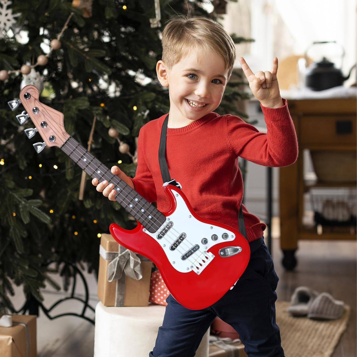 子供用エレキギターおもちゃ - 4弦多機能電子楽器、ポータブ - Musical Instrument Harmonium のレビューと価格